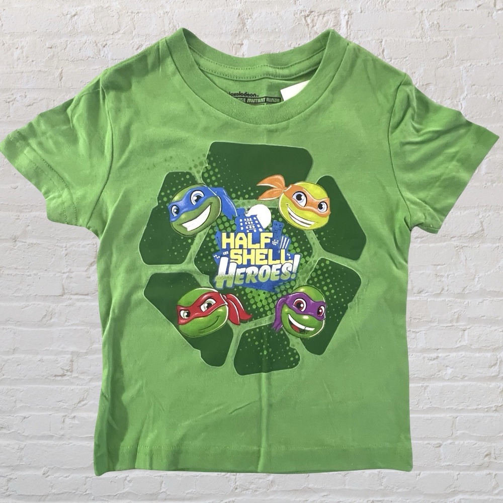 Nickelodeon Teenage Mutant Ninja Turtles Graphic T-shirt Size 2T Green‎ TMNT NWT